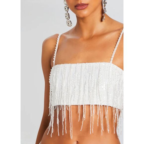 Saylor Sequin Fringe Top retrofête small - Picture 3 of 5